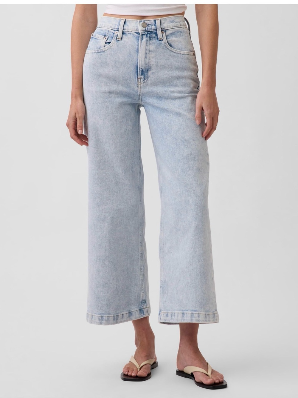 Gap High-Rise Stride Wide Leg Ankle Jeans